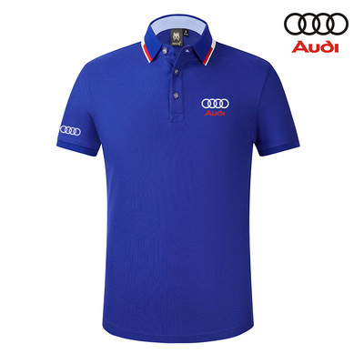 Polo Audi Homme 2022 Coton Col Contrasté Slim Fit Manche Courte